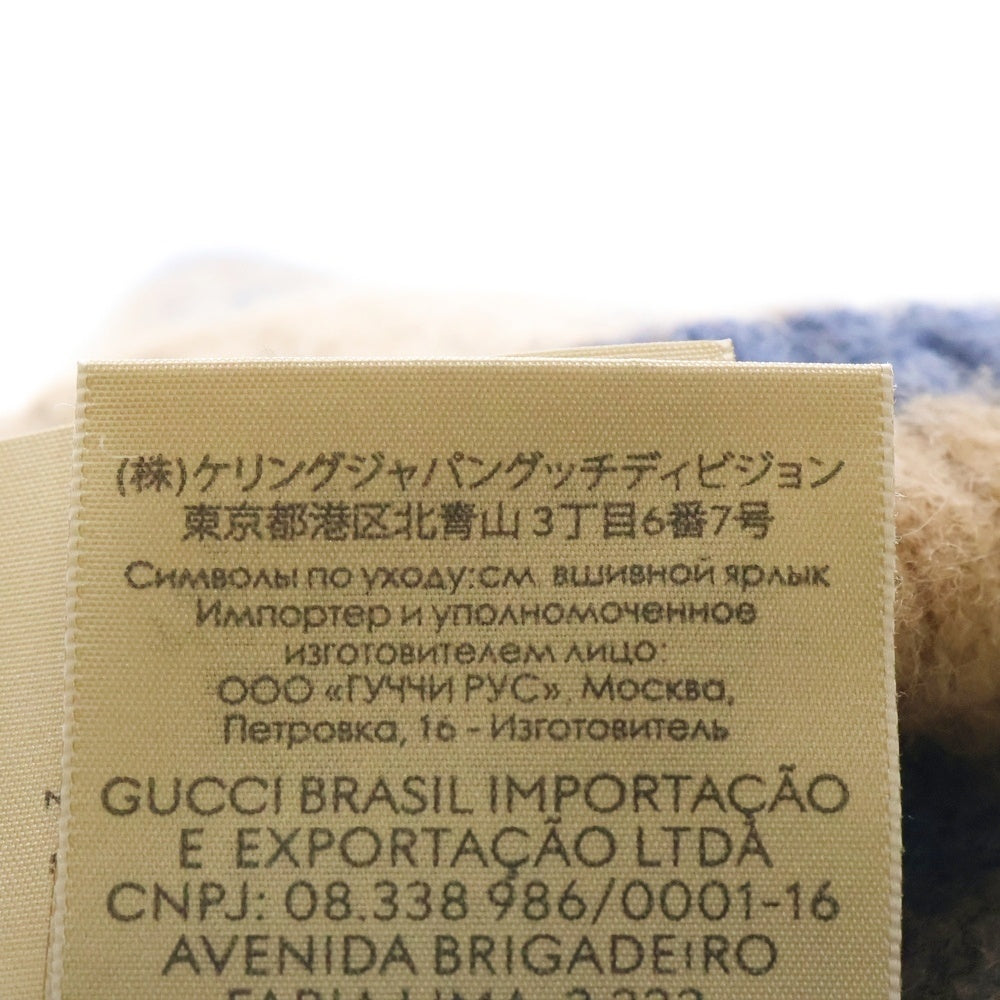 GUCCI(グッチ) GG Knit Cashmere Hat 総柄カシミヤニットキャップ ビーニー ニット帽 帽子 ブラウン 676827 4GABX