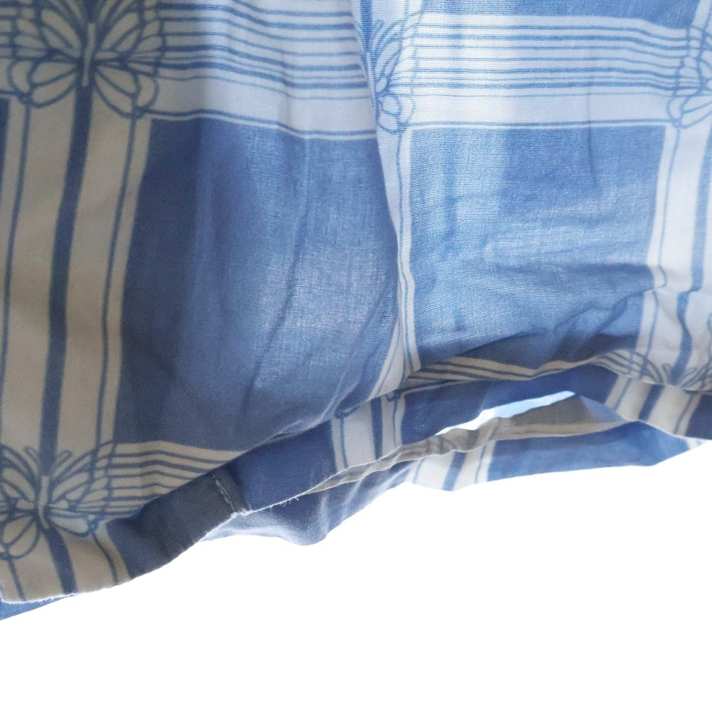 Needles(ニードルス) S/S COWBOY ONE-UP SHIRT 半袖レーヨンシャツ チェックシャツ ブルー MR180