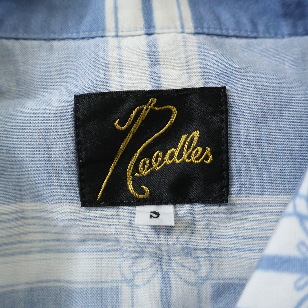 Needles(ニードルス) S/S COWBOY ONE-UP SHIRT 半袖レーヨンシャツ チェックシャツ ブルー MR180