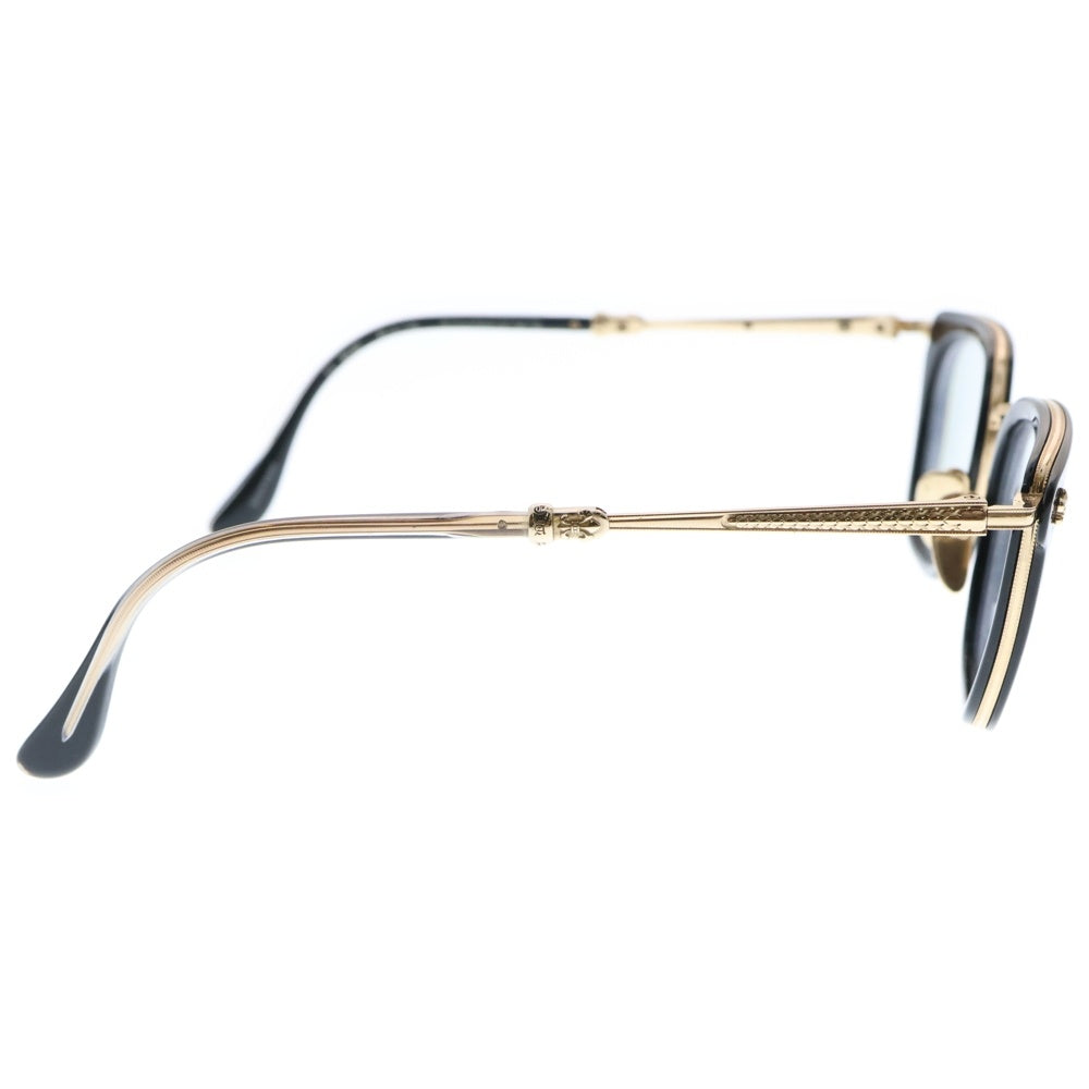 CHROME HEARTS(クロムハーツ) STRAPADICTOME BSフレアテンプル ウェリントンサングラス 眼鏡 アイウェア ブラック/ゴールド 度入り
