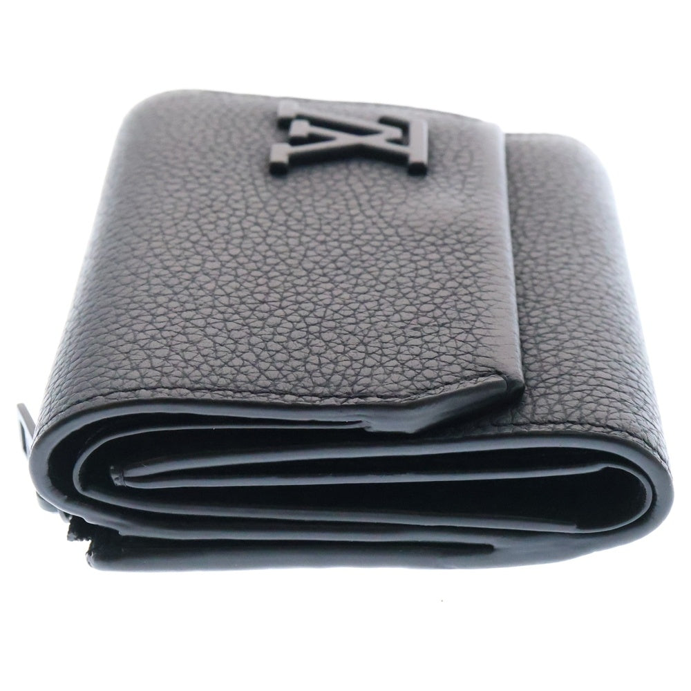 LOUIS VUITTON(ルイヴィトン) ポルトフォイユ パイロット LV Aerogram レザーウォレット 2つ折り財布 ブラック M81740
