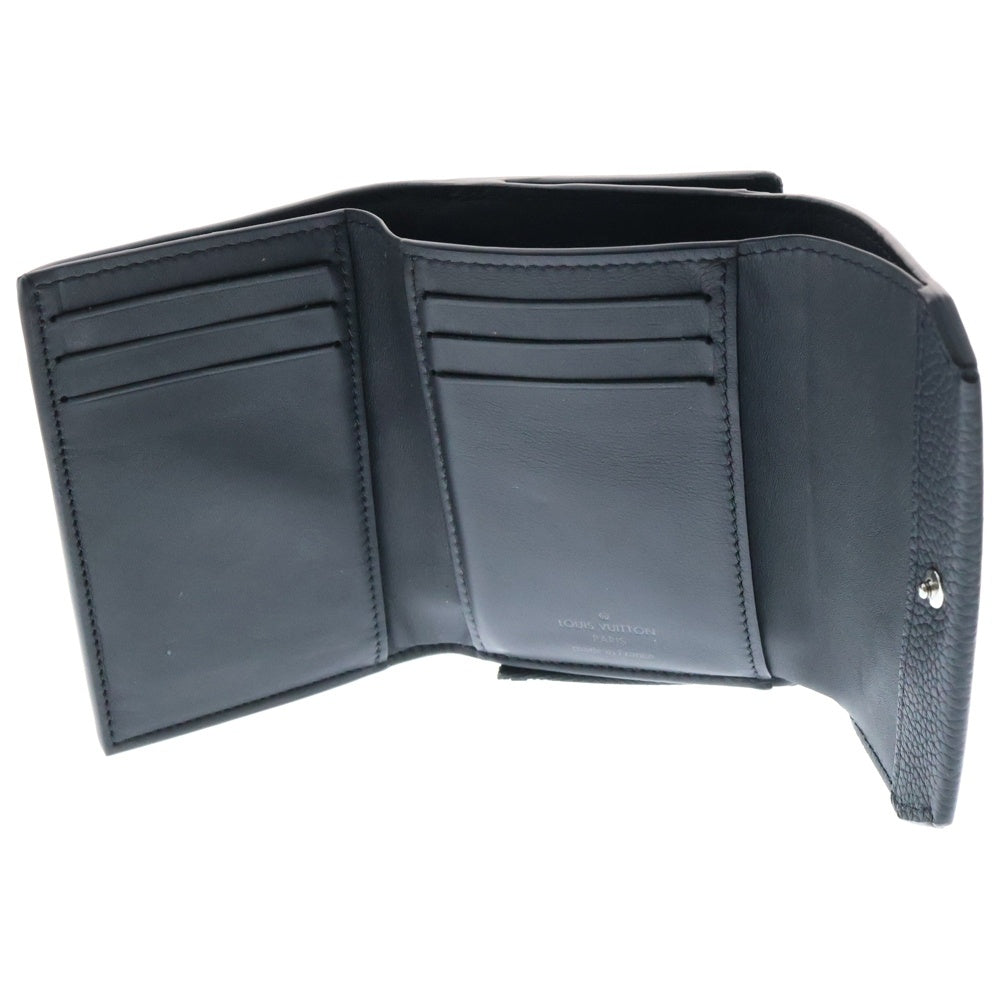 LOUIS VUITTON(ルイヴィトン) ポルトフォイユ パイロット LV Aerogram レザーウォレット 2つ折り財布 ブラック M81740