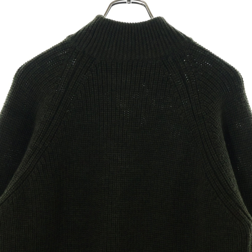 HERON PRESTON(ヘロンプレストン) 20AW Logo Embroidery Bottle Neck Sweater ロゴ刺繍ボトルネックセーター モックネックニットセーター HMHF001F20KNI001 カーキ