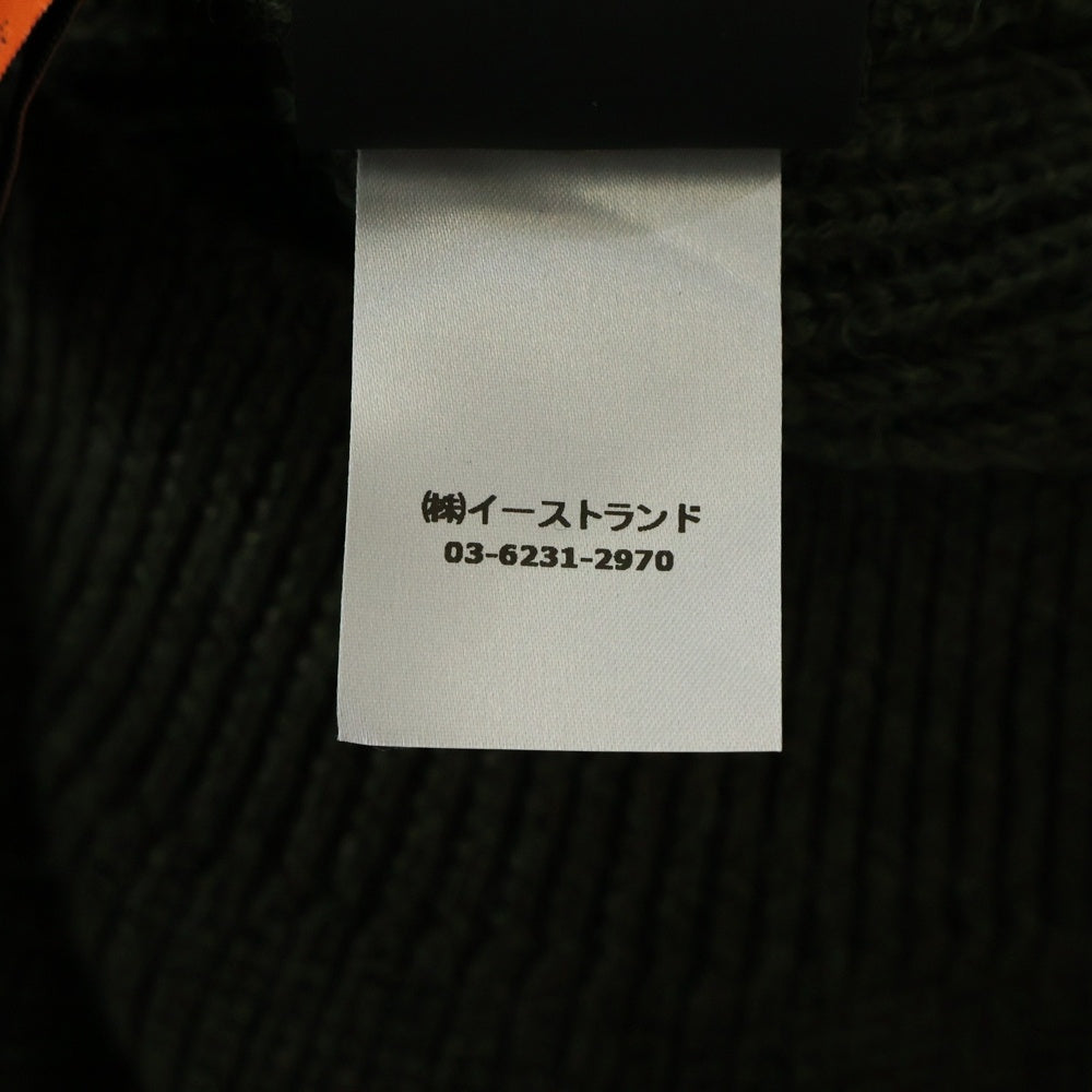 HERON PRESTON(ヘロンプレストン) 20AW Logo Embroidery Bottle Neck Sweater ロゴ刺繍ボトルネックセーター モックネックニットセーター HMHF001F20KNI001 カーキ