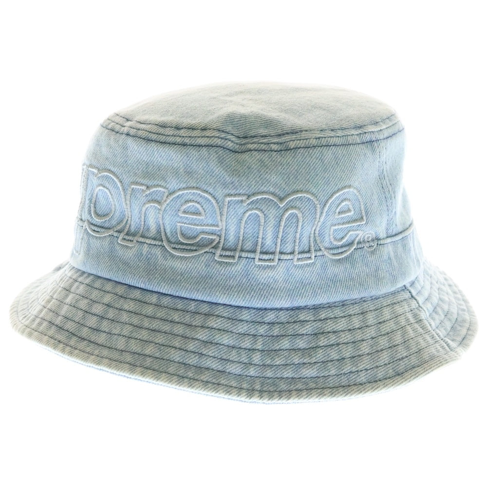 SUPREME(シュプリーム) 23SS Outline Crusher アウトラインロゴクラッシャー バケットハット 帽子 インディゴ