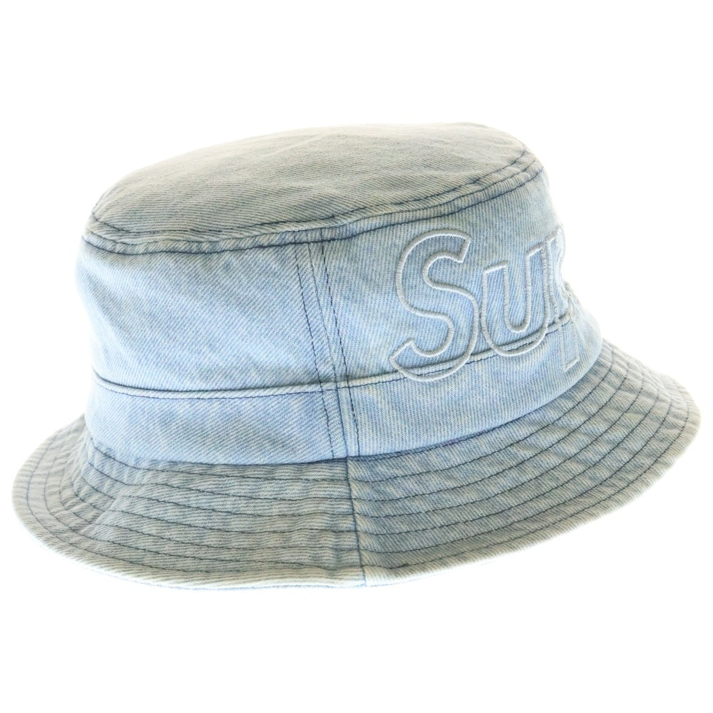 SUPREME(シュプリーム) 23SS Outline Crusher アウトラインロゴクラッシャー バケットハット 帽子 インディゴ