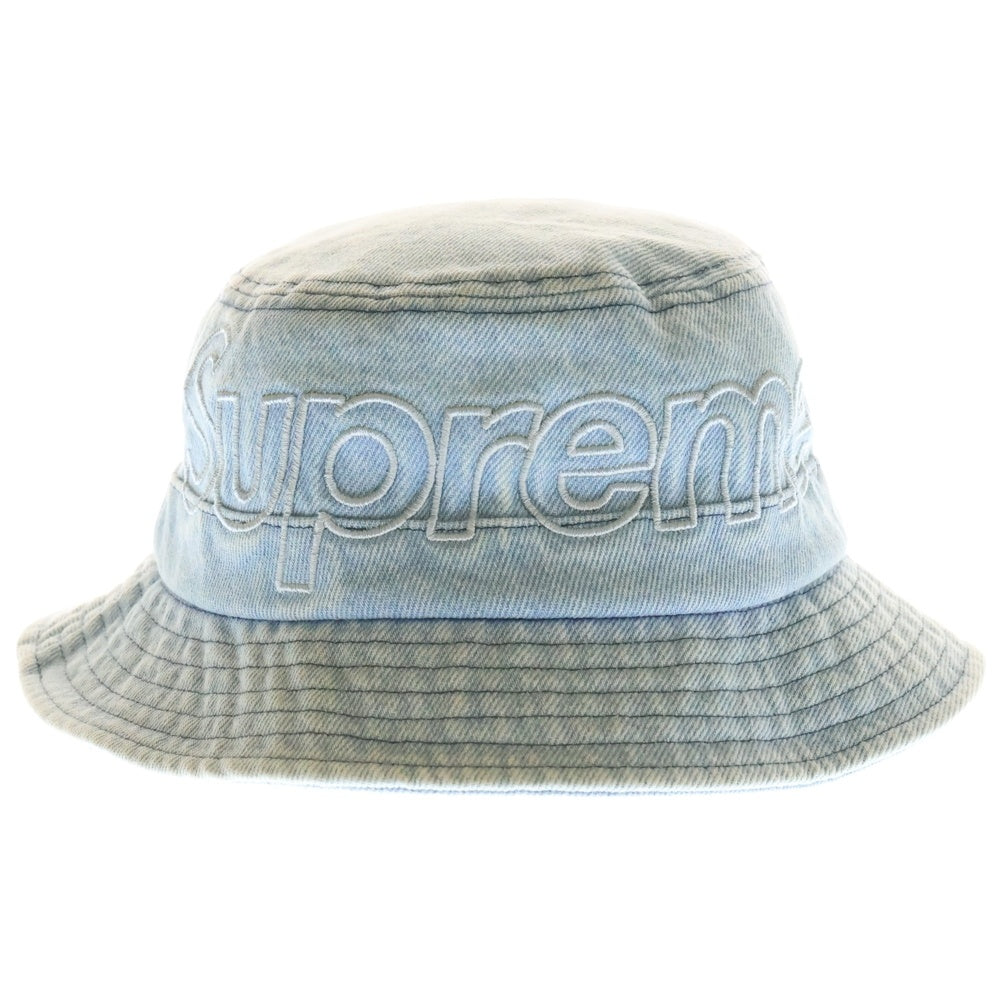 SUPREME(シュプリーム) 23SS Outline Crusher アウトラインロゴクラッシャー バケットハット 帽子 インディゴ