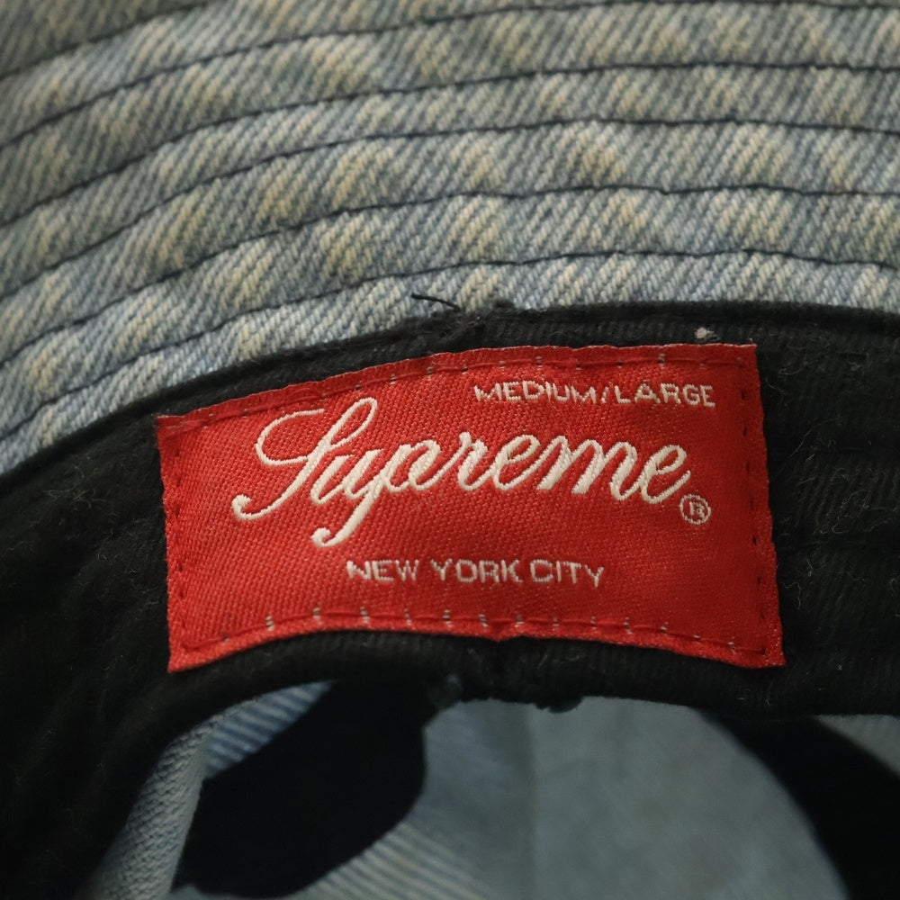 SUPREME(シュプリーム) 23SS Outline Crusher アウトラインロゴクラッシャー バケットハット 帽子 インディゴ