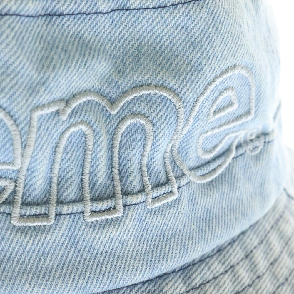 SUPREME(シュプリーム) 23SS Outline Crusher アウトラインロゴクラッシャー バケットハット 帽子 インディゴ