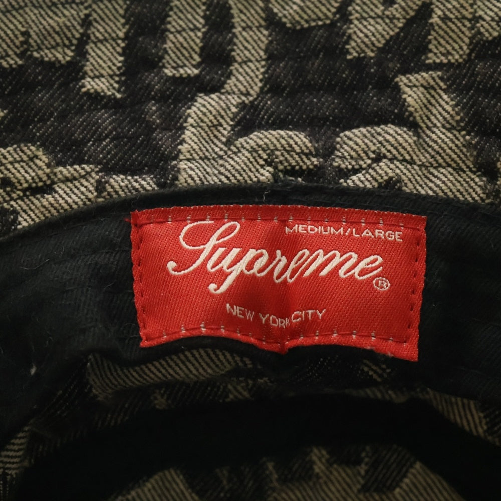 SUPREME(シュプリーム) 22SS Fat Tip Jacquard Denim Crusher デニムクラッシャーハット バケットハット 帽子 ブラック
