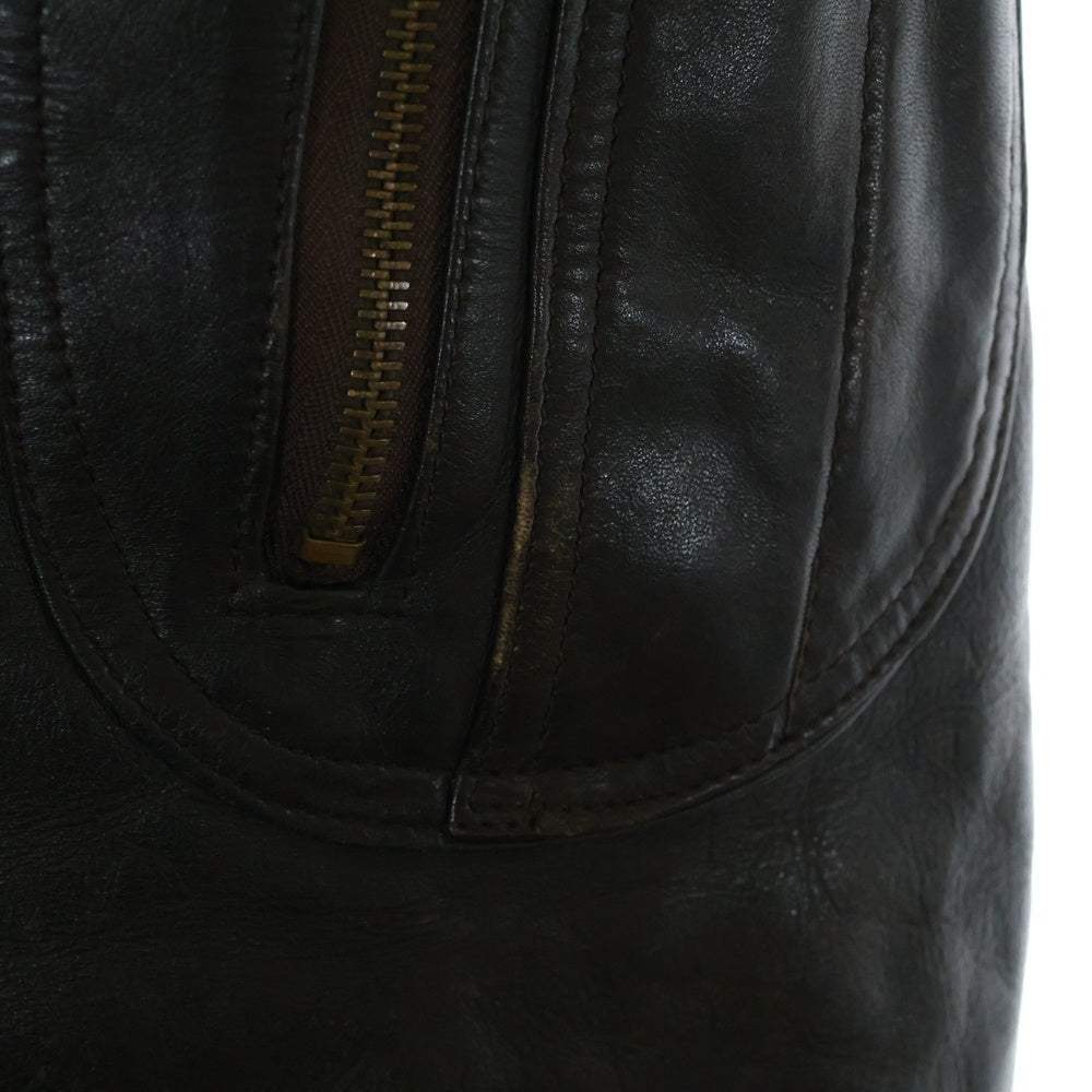 SCHOTT(ショット) 80's FLIGHT LEATHER JACKET フライトレザージャケット ジップアップレザーブルゾン ブラウン