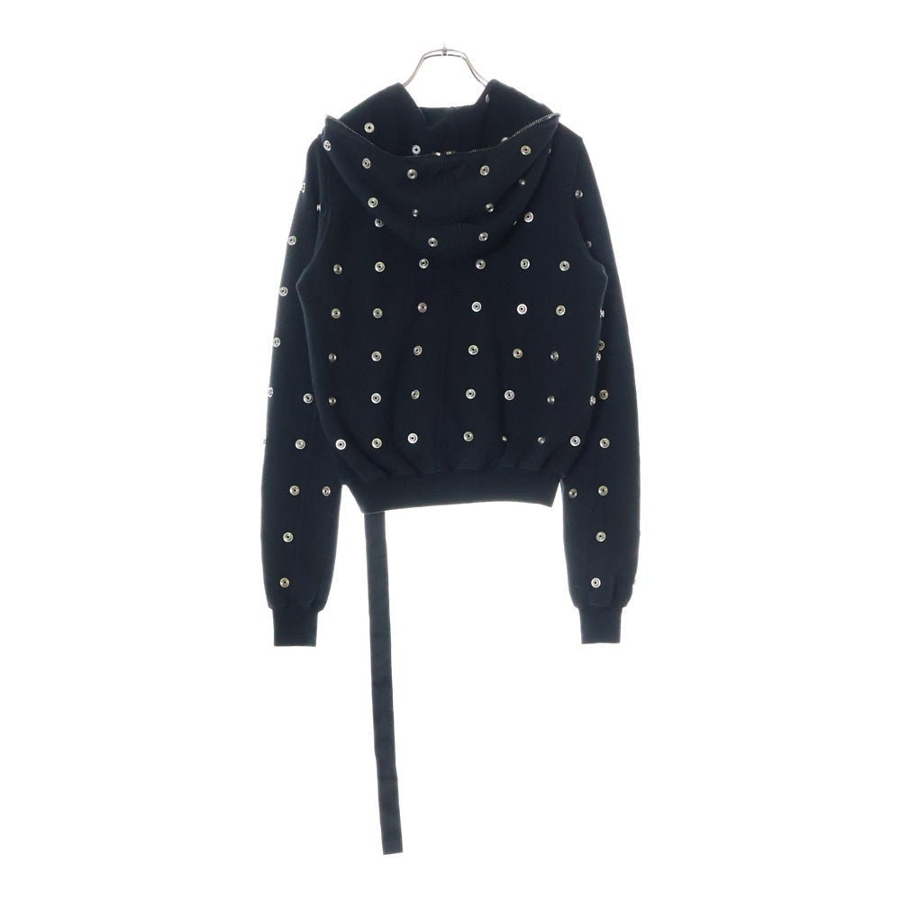 DRKSHDW(ダークシャドウ) SMALL GIMP HOODIE スタッズ装飾 フルジップアップスウェットパーカー フーディー ブラック DS01D1244 FES2