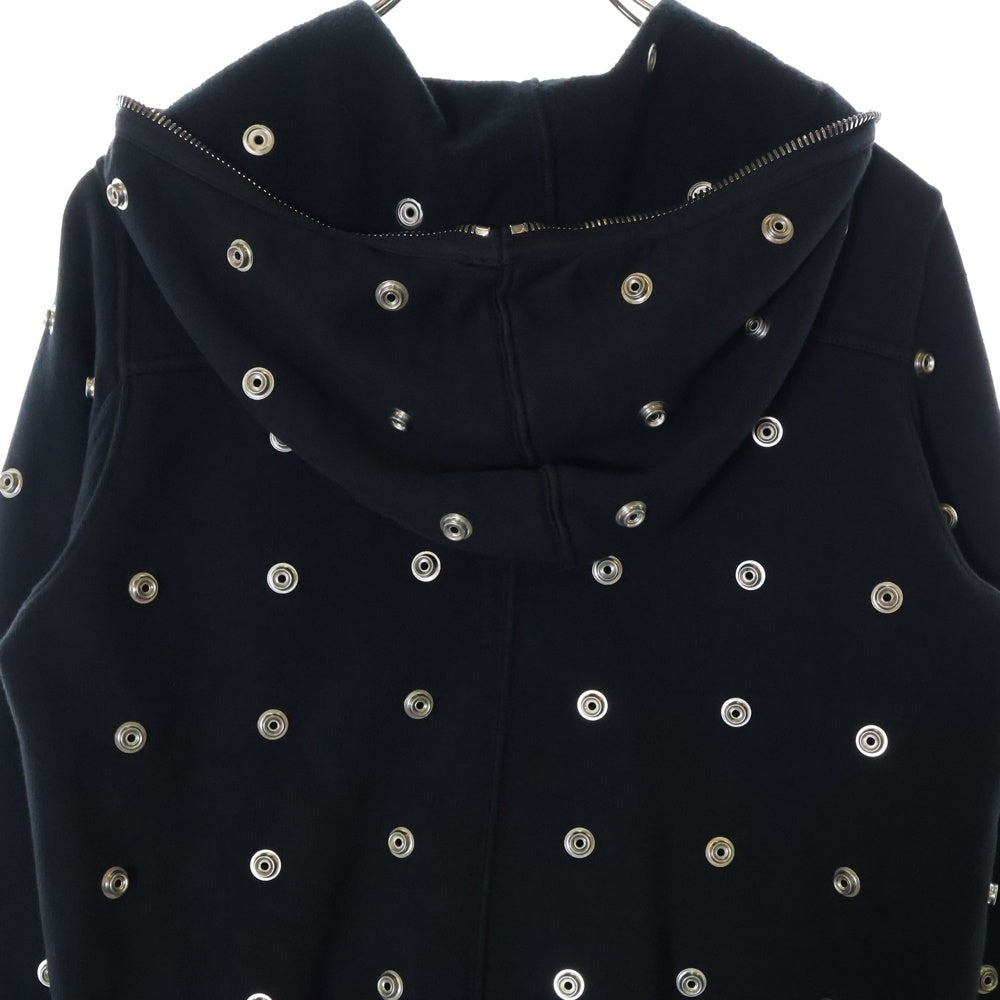 DRKSHDW(ダークシャドウ) SMALL GIMP HOODIE スタッズ装飾 フルジップアップスウェットパーカー フーディー ブラック DS01D1244 FES2