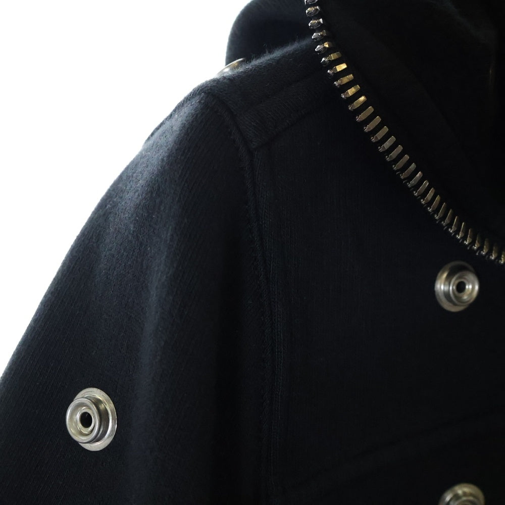 DRKSHDW(ダークシャドウ) SMALL GIMP HOODIE スタッズ装飾 フルジップアップスウェットパーカー フーディー ブラック DS01D1244 FES2