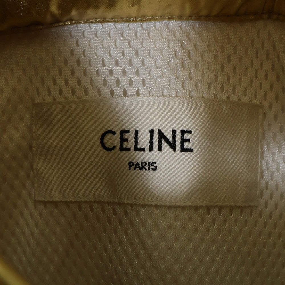 CELINE(セリーヌ) Varsity Tracksuit Jacket Gold Zip up Windbreaker フード付き ジップアップトラックジャケット ゴールド 2W534008Q
