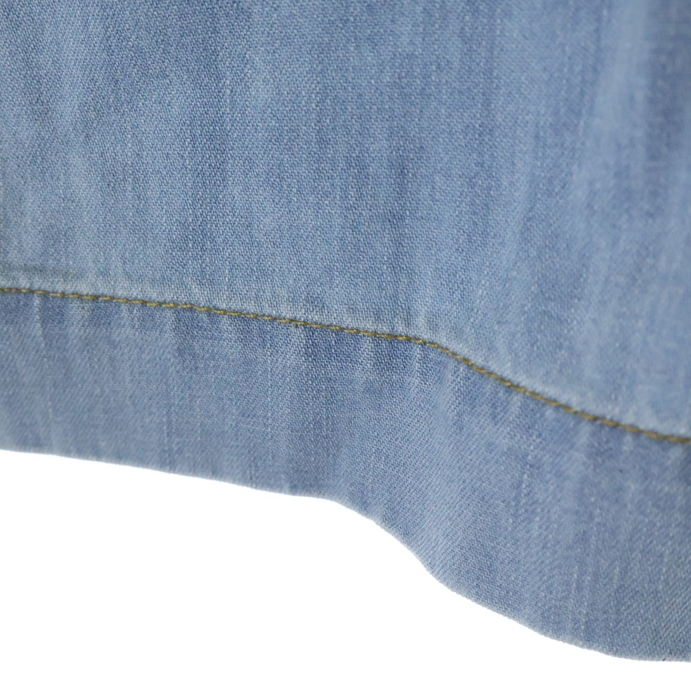 BOTTEGA VENETA(ボッテガヴェネタ) Bleached Light Denim V Neck Shirt Vネック 半袖デニムTシャツ インディゴ 774676 V3N60