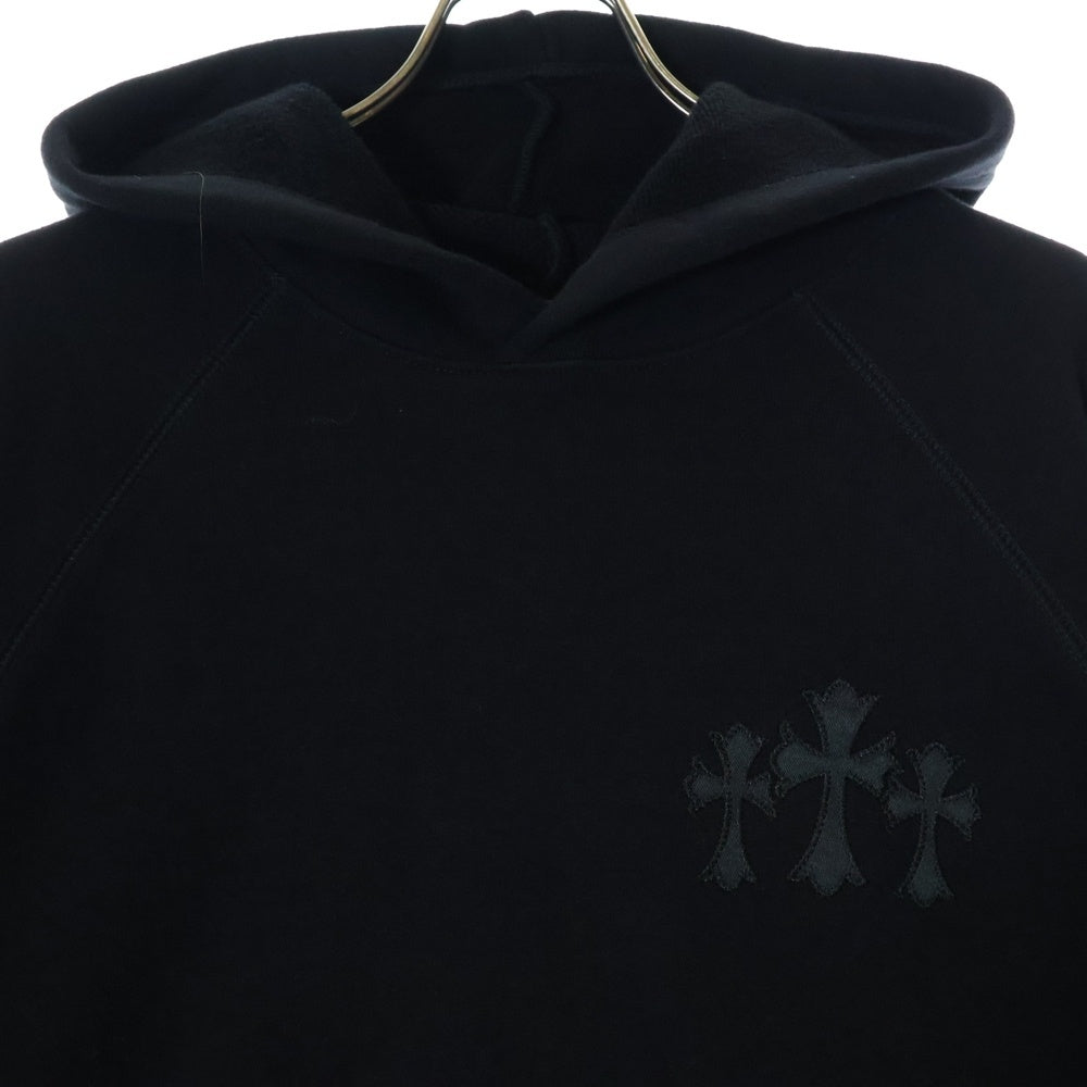 CHROME HEARTS(クロムハーツ) Y NOT CH LOGO CEMETERY CROSS HOODIE PULLOVER ワイノット セメタリーロゴ クロスパッチ プルオーバーパーカー スウェットパーカー ブラック