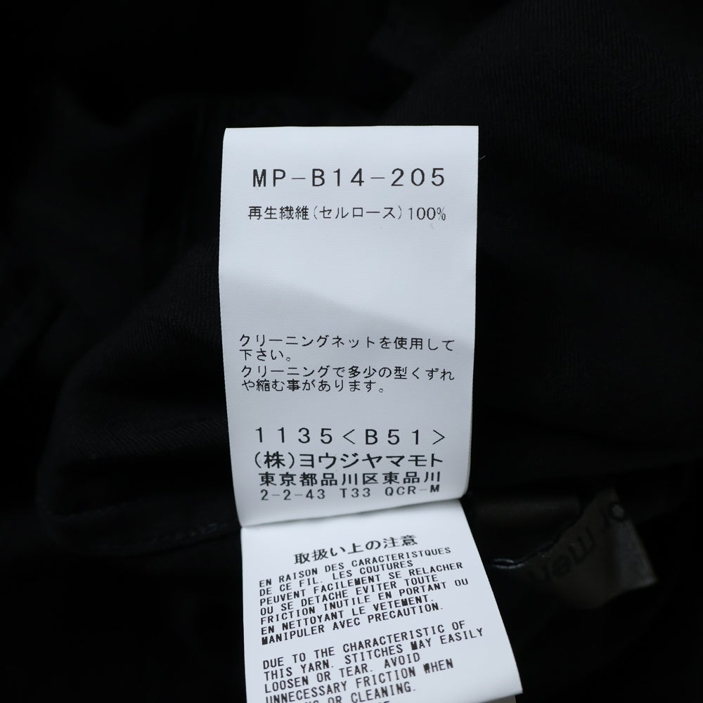 Y's for men(ワイズフォーメン) 25SS CELLULOSE VIYELLA SHIRT WITH OPEN COLLOR SHIRT セルロースビエラ オープンカラーロングシャツ ブラック MP-B14-205
