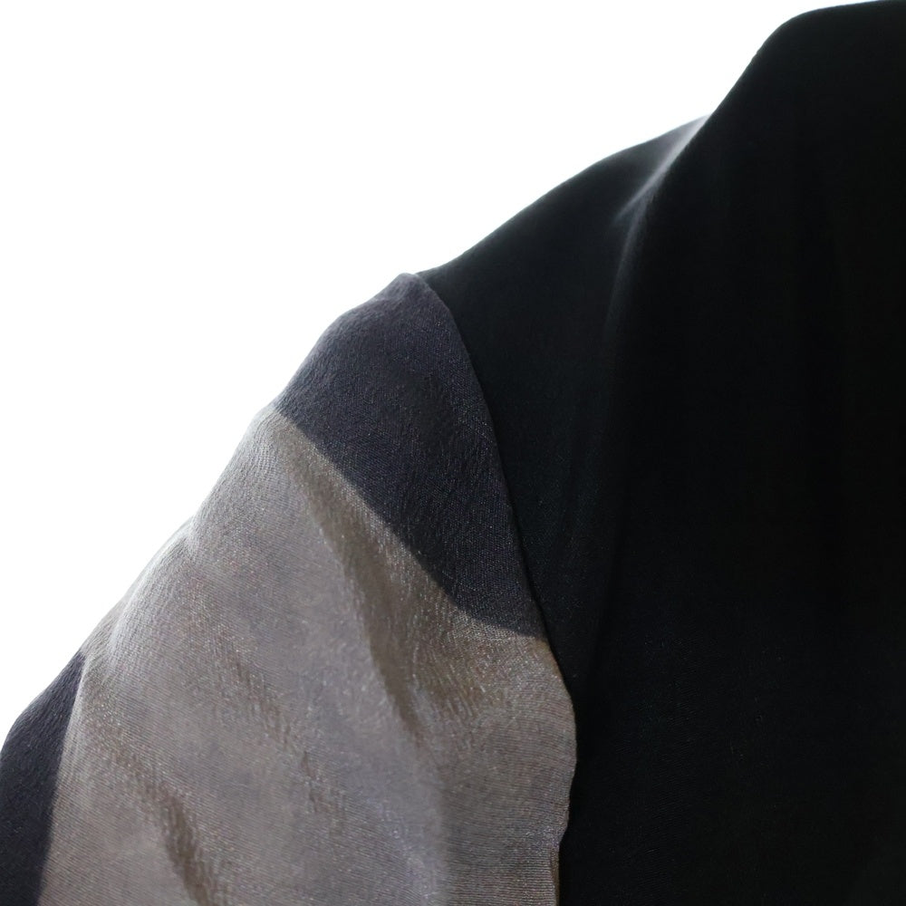 Yohji Yamamoto POUR HOMME(ヨウジヤマモト プールオム) 25SS PORTRAIT PRINT ASYMMETRY JACKET アシンメトリーシルクジャケット ロングシャツコート HP-J23-818