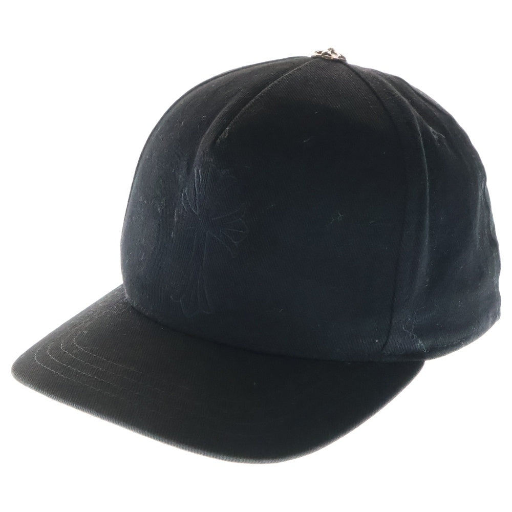 CHROME HEARTS(クロムハーツ) CROSS WAXED DENIM BASEBALL CAP クロス刺繍 デニム キャップ 帽子 ブラック