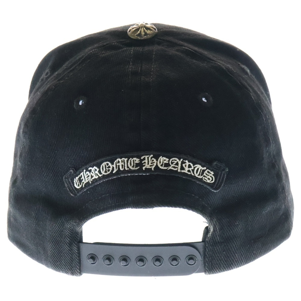 CHROME HEARTS(クロムハーツ) CROSS WAXED DENIM BASEBALL CAP クロス刺繍 デニム キャップ 帽子 ブラック