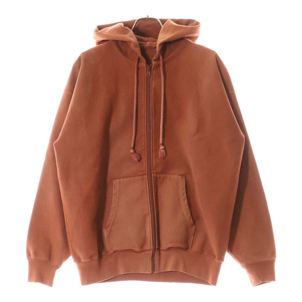 AURALEE(オーラリー) SUPER MILLED SWEAT ZIP PARKA ジップアップスウェットパーカー フーディー オレンジ A8AP03SM