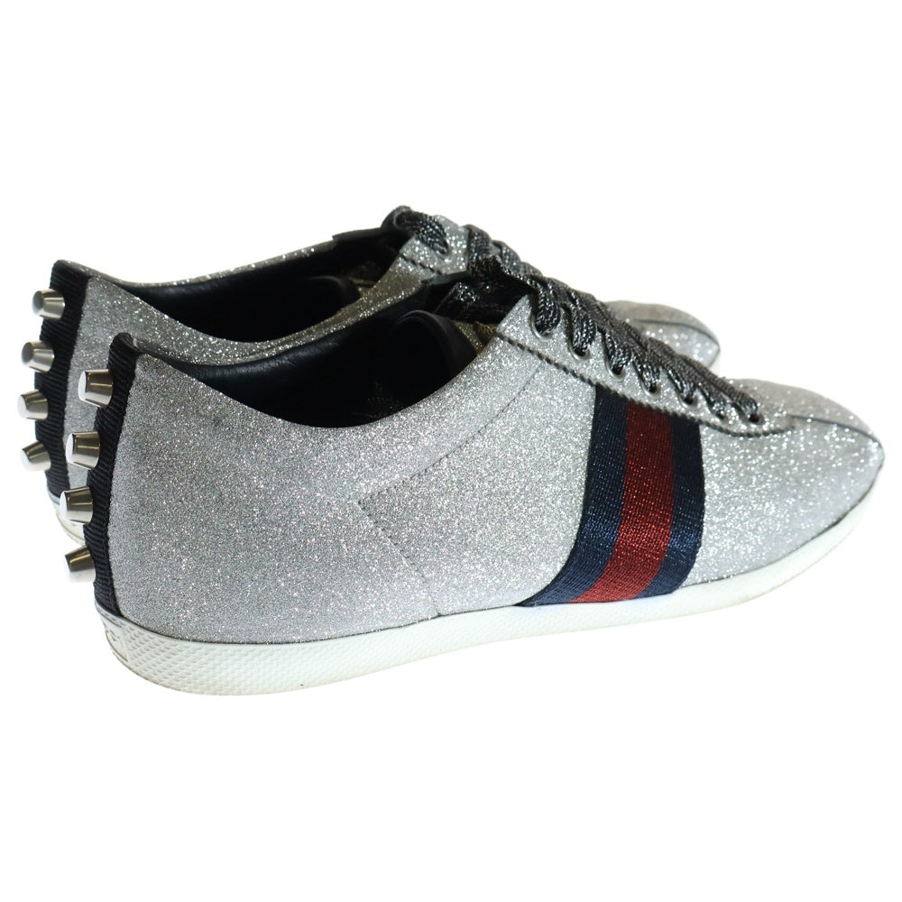 GUCCI(グッチ) Bambi Low Top Sneakers グリッター シェリーライン ローカットスニーカー シルバー 414684