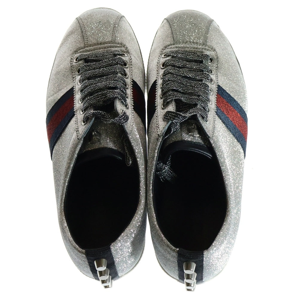 GUCCI(グッチ) Bambi Low Top Sneakers グリッター シェリーライン ローカットスニーカー シルバー 414684