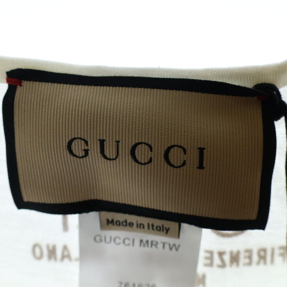 GUCCI(グッチ) バックロゴ タンクトップ ノースリーブ カットソー ホワイト 761826