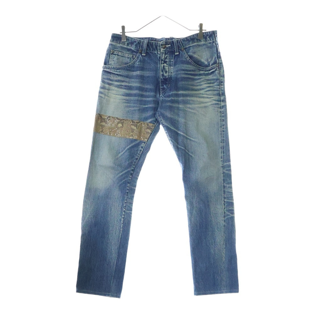BACK LASH(バックラッシュ) Python antique denim pants パイソンアンティーク仕上げデニムパンツ インディゴ T-010