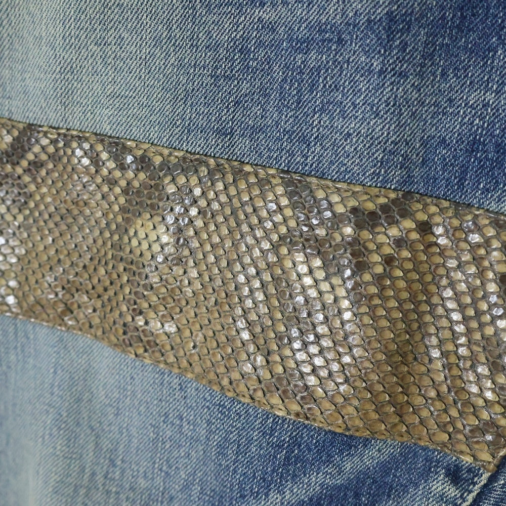 BACK LASH(バックラッシュ) Python antique denim pants パイソンアンティーク仕上げデニムパンツ インディゴ T-010