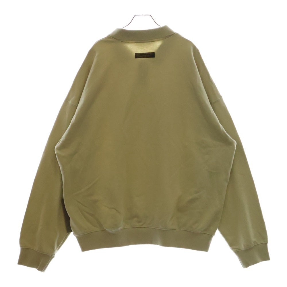 FEAR OF GOD ESSENTIALS(フィアオブゴッド エッセンシャルズ) HENLY RUGBY フェルトロゴ長袖ポロシャツ ラガーシャツ ベージュ