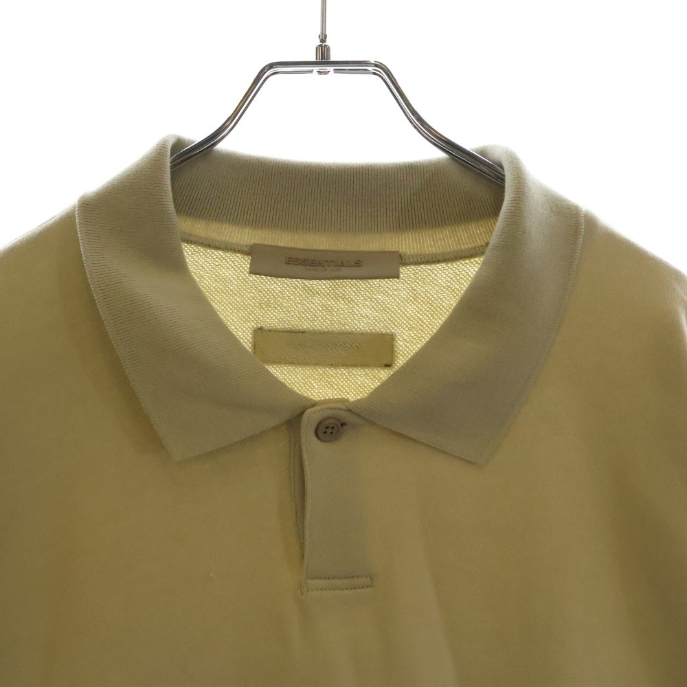 FEAR OF GOD ESSENTIALS(フィアオブゴッド エッセンシャルズ) HENLY RUGBY フェルトロゴ長袖ポロシャツ ラガーシャツ ベージュ