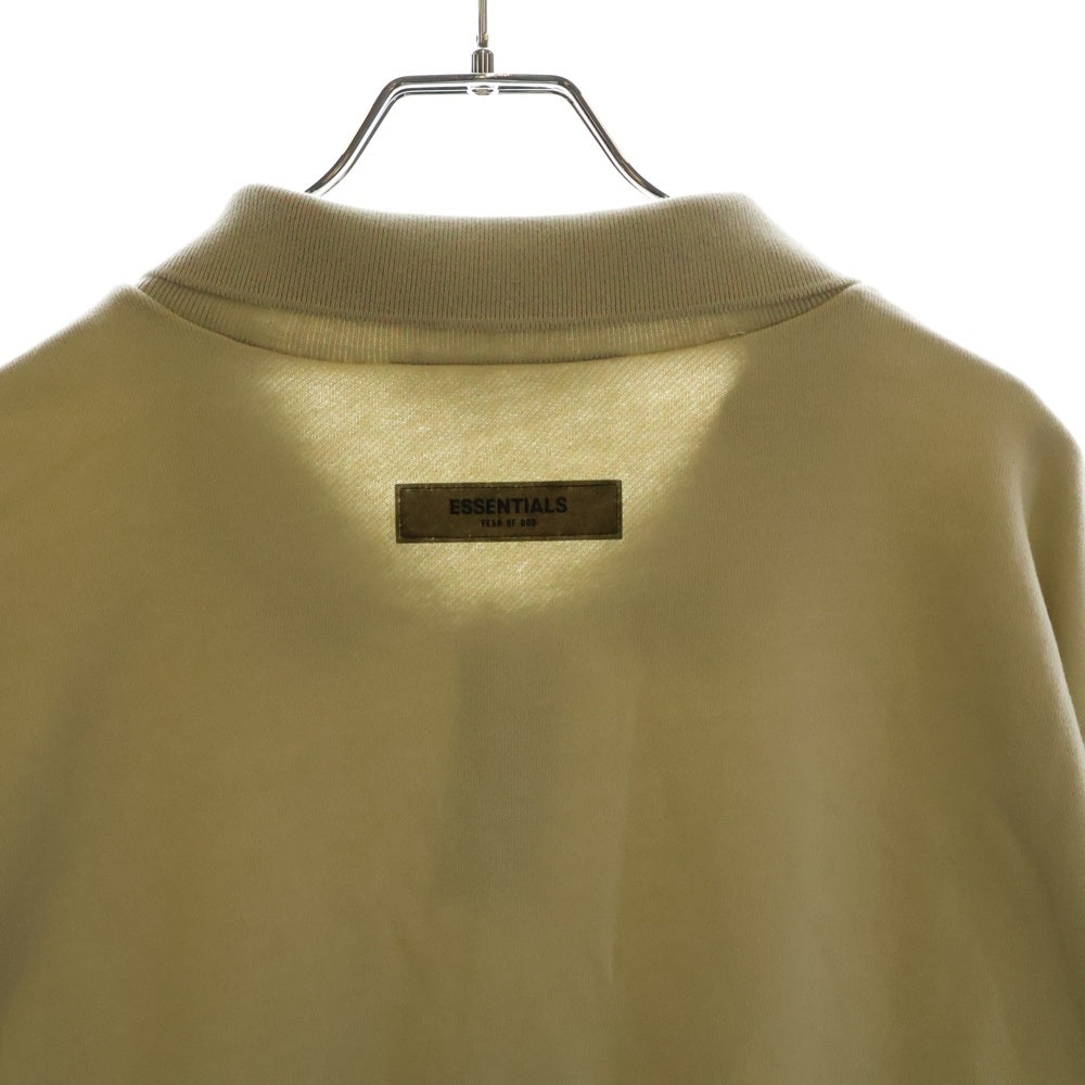 FEAR OF GOD ESSENTIALS(フィアオブゴッド エッセンシャルズ) HENLY RUGBY フェルトロゴ長袖ポロシャツ ラガーシャツ ベージュ