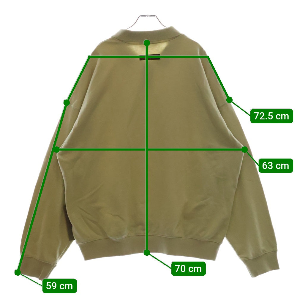 FEAR OF GOD ESSENTIALS(フィアオブゴッド エッセンシャルズ) HENLY RUGBY フェルトロゴ長袖ポロシャツ ラガーシャツ ベージュ