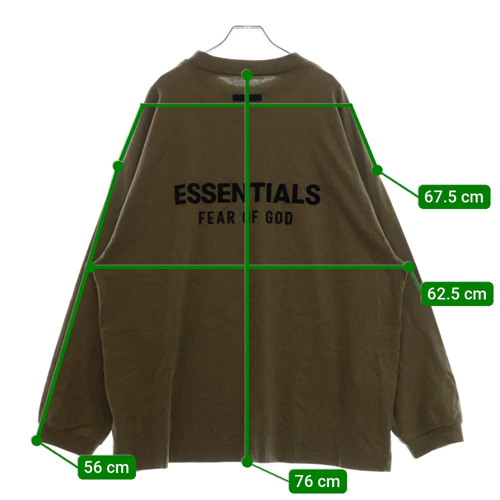 FEAR OF GOD ESSENTIALS(フィアオブゴッド エッセンシャルズ) L/S T-SHIRT ラバーロゴ 長袖Tシャツ ロンT グレー