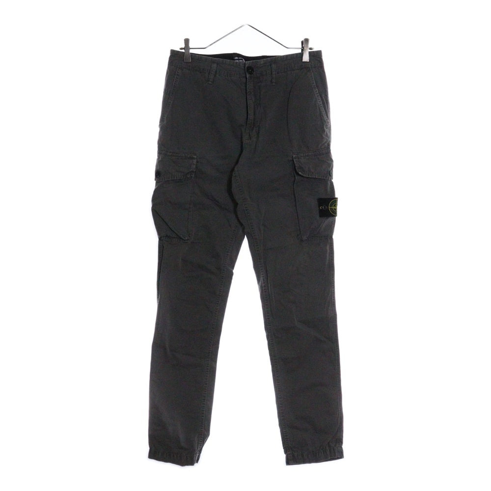 STONE ISLAND(ストーンアイランド) Brushed Cotton Canvas Old Effect Cargo Pants ロゴワッペン カーゴパンツ グレー 7215318WA