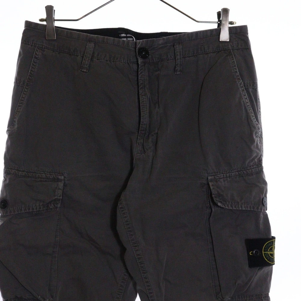 STONE ISLAND(ストーンアイランド) Brushed Cotton Canvas Old Effect Cargo Pants ロゴワッペン カーゴパンツ グレー 7215318WA