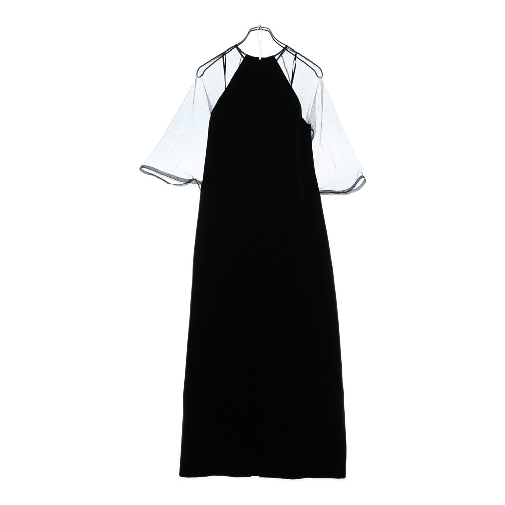 GUCCI(グッチ) Viscose Silk Faille Mesh 2piece Dress シルク混 ドレスワンピース ブラック レディース 617270 ZAD71