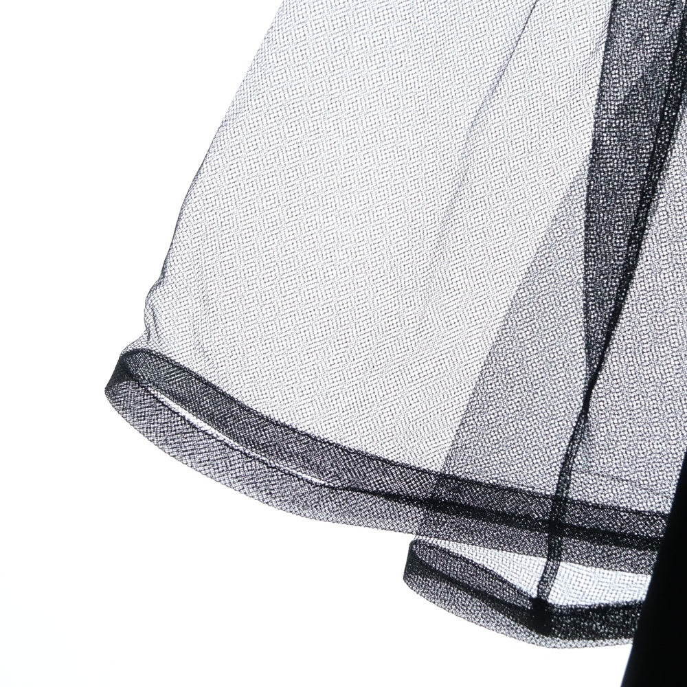GUCCI(グッチ) Viscose Silk Faille Mesh 2piece Dress シルク混 ドレスワンピース ブラック レディース 617270 ZAD71