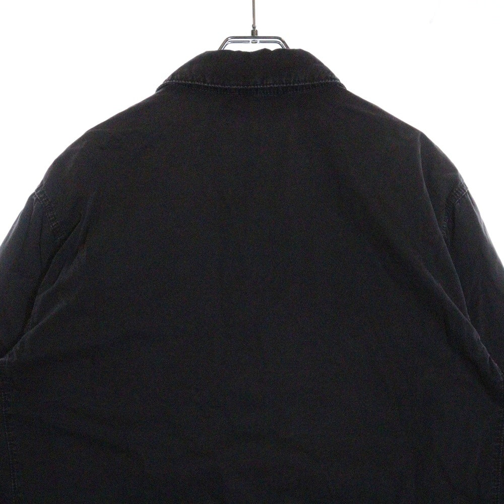 STONE ISLAND(ストーンアイランド) Zip Up Shirt ロゴワッペン ウォッシュド加工 ジップアップ長袖シャツ グレー 7615114WN