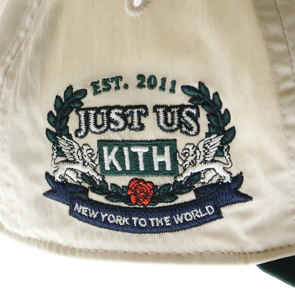 KITH(キス) 25SS '47 for the New York Mets Nylon Hitch SL Snapback ニューヨークメッツ ナイロン スナップバック キャップ 帽子 アイボリー/グリーン 25-095-060-0073