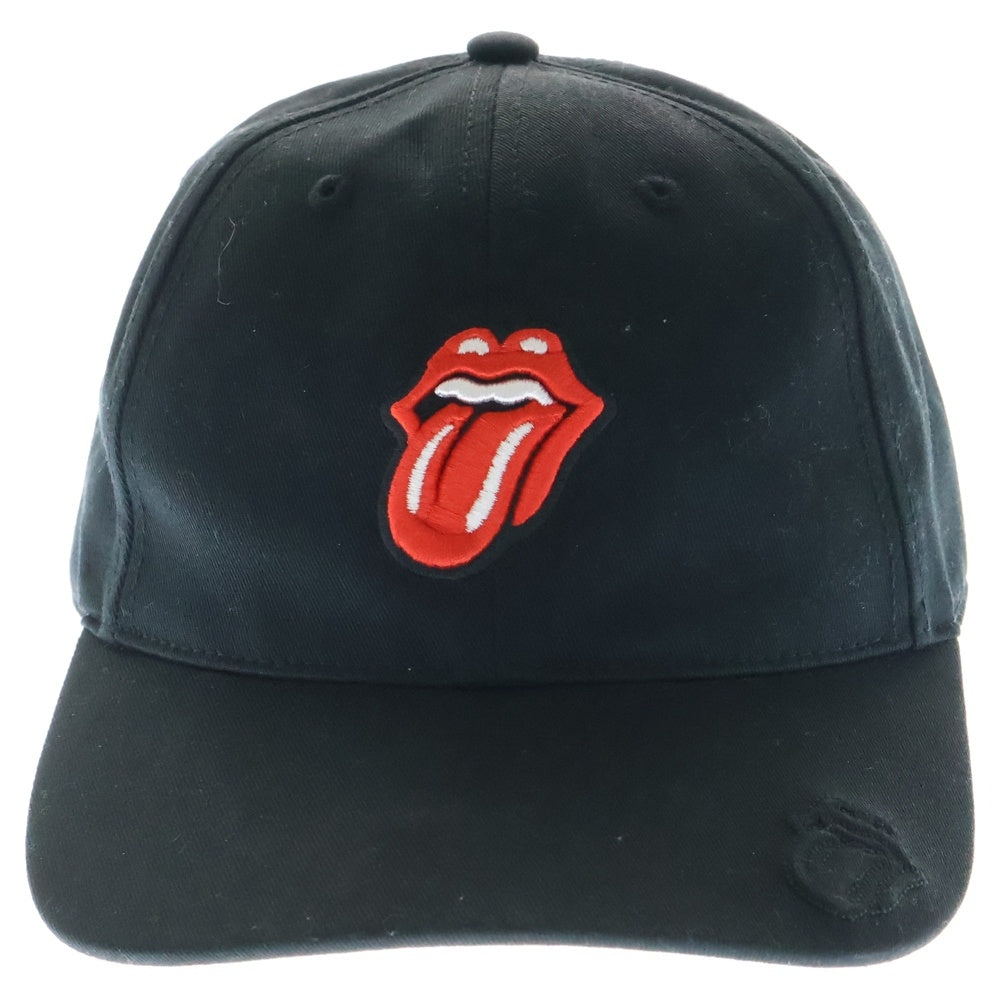 KITH(キス) 25SS ×The Rolling Stones Aaron Classic Cap ローリングストーンズ 6パネルキャップ 帽子 ブラック 25-095-060-0004