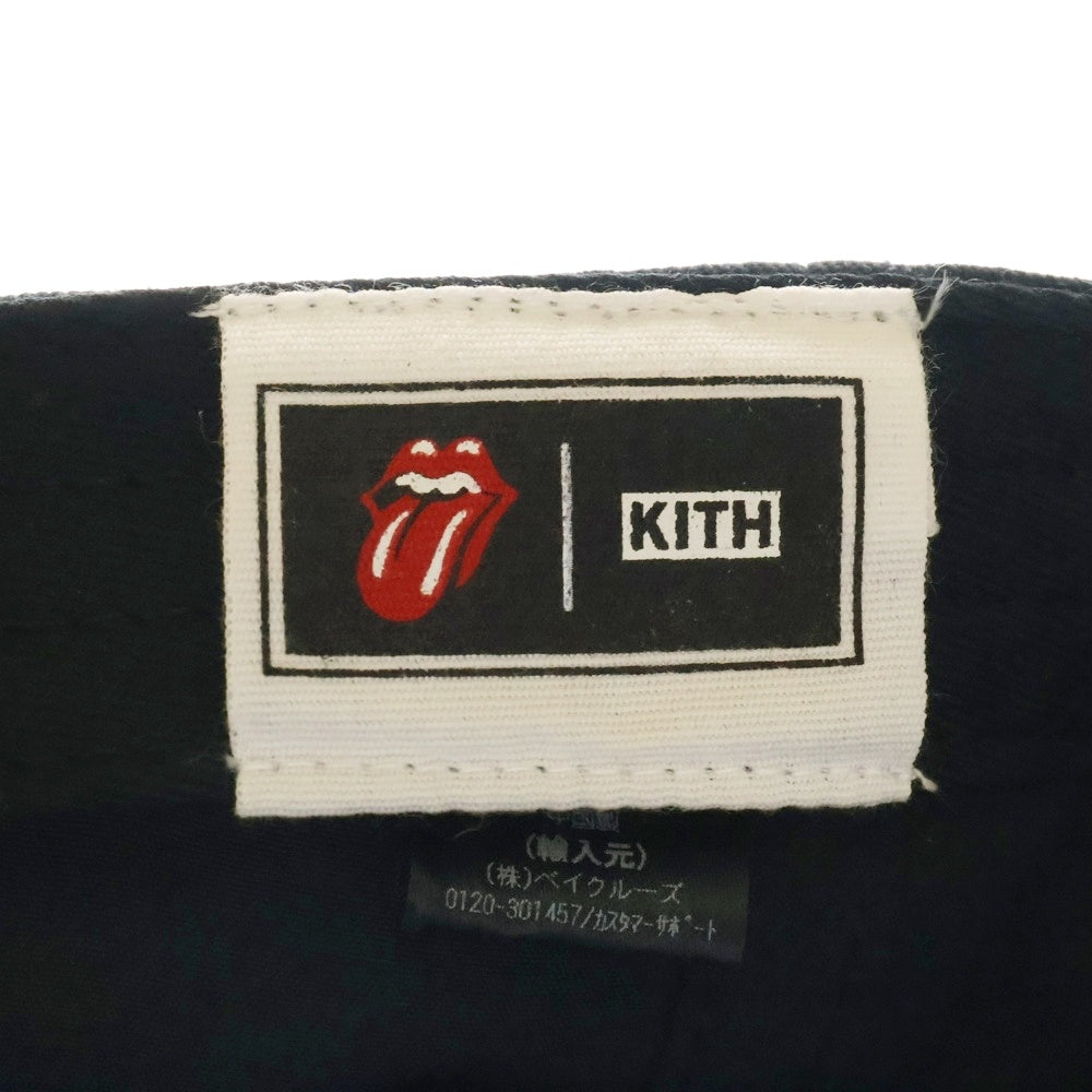 KITH(キス) 25SS ×The Rolling Stones Aaron Classic Cap ローリングストーンズ 6パネルキャップ 帽子 ブラック 25-095-060-0004