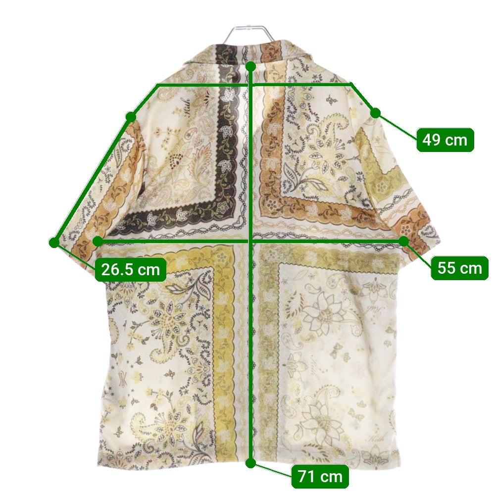 KITH(キス) 25SS Panelled Bandana Thompson Camp Collar Shirt パネルバンダナ トンプソン キャンプカラー 半袖シャツ マルチ 25-051-060-0040