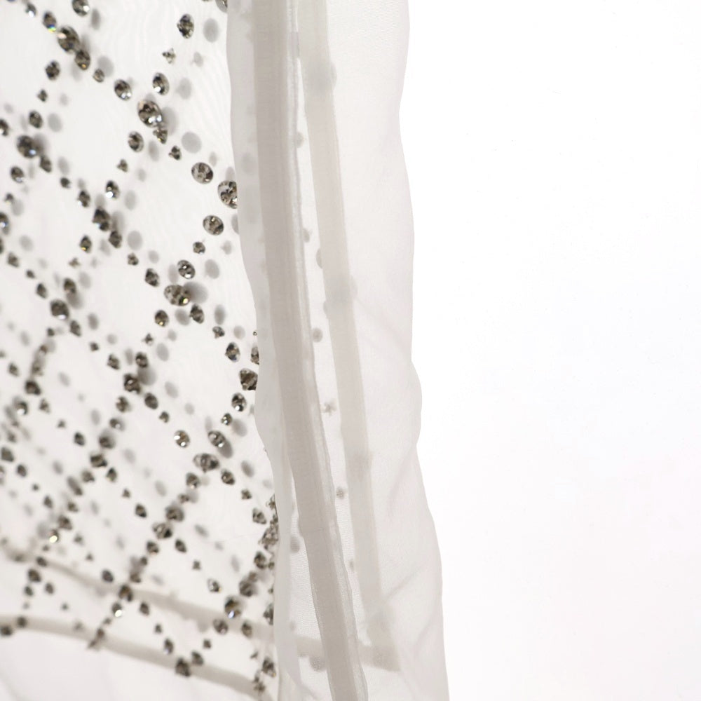 AMBUSH(アンブッシュ) 24SS DAMIER CRYSTAL SHEER SHORTS ダミエ クリスタル シアーショーツ ハーフパンツ ホワイト
