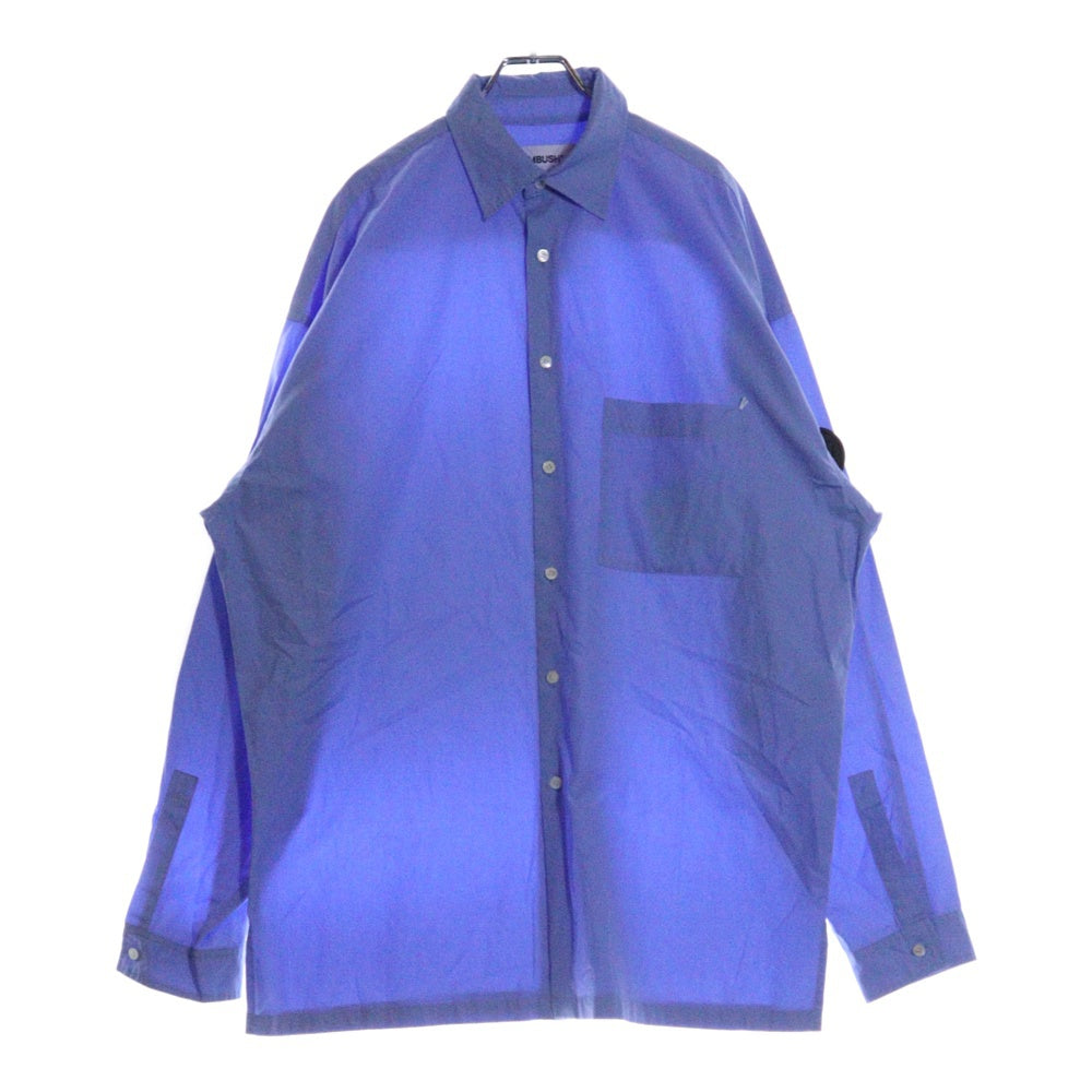 AMBUSH(アンブッシュ) OVER SHIRT ワッペン付き オーバーサイズコットン長袖シャツ ブルー 12114629