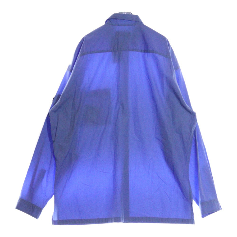 AMBUSH(アンブッシュ) OVER SHIRT ワッペン付き オーバーサイズコットン長袖シャツ ブルー 12114629