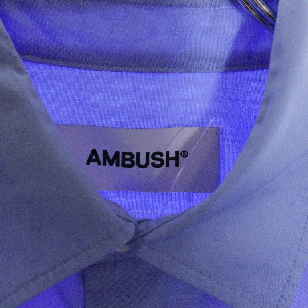 AMBUSH(アンブッシュ) OVER SHIRT ワッペン付き オーバーサイズコットン長袖シャツ ブルー 12114629