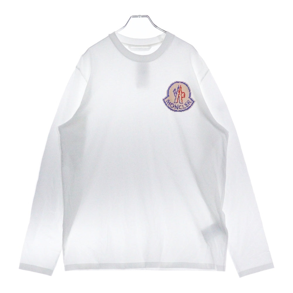 MONCLER(モンクレール) 24AW LS LOGO TEE フロントロゴプリント クルーネック 長袖Tシャツ ロンT カットソー ホワイト J20918D00014 83927